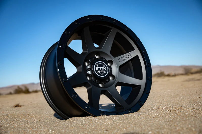 ICON Rebound 17x8.5 5x150 25mm Offset 5.75in BS 110.1mm Bore Double Black Wheel - Image 4