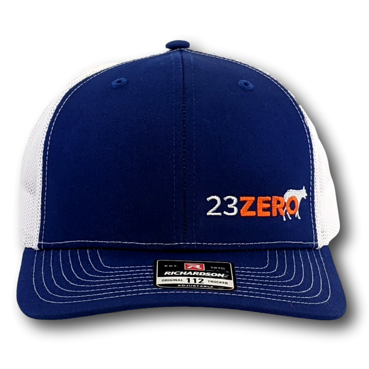 MER Adjustable Mesh Trucker Hat Blue & White - Image 3