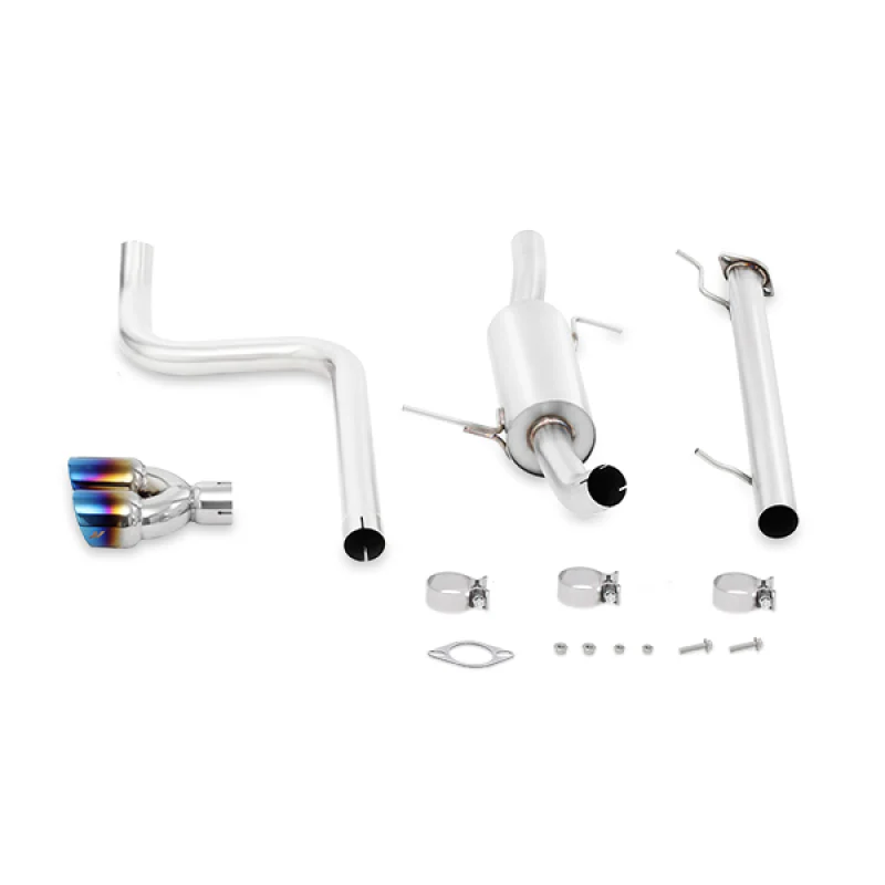 Mishimoto 14-16 Ford Fiesta ST 1.6L 2.5in Stainless Steel Cat-Back Exhaust w/ Burnt Ti Tips - Image 3