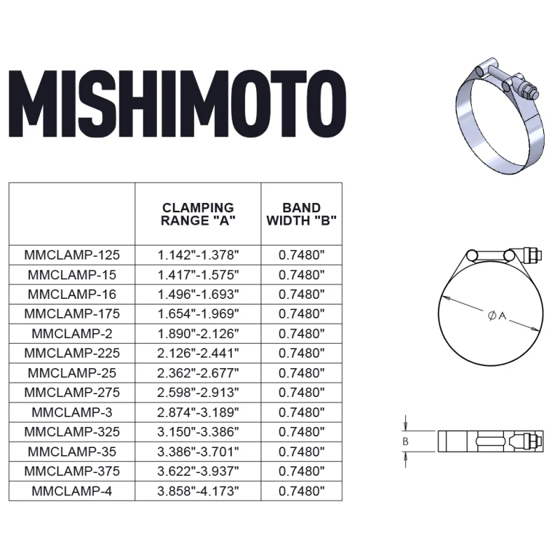 Mishimoto 2 Inch Stainless Steel T-Bolt Clamps - Image 8