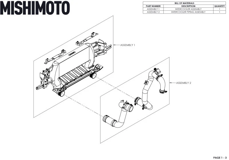 Mishimoto 21+ Bronco 2.3L High Mount INT Kit SL Core BK Pipes - Image 6