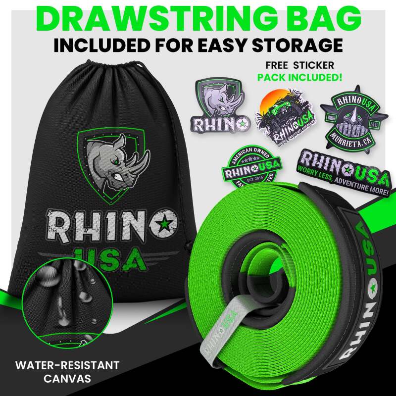 Rhino USA Recovery Tow Strap 4Inx30Ft (Green) - Image 6