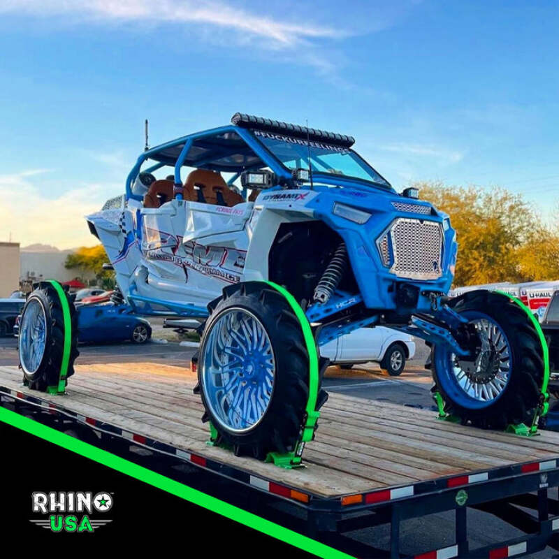 Rhino USA Utv Wheel Chock Tie-Down Kit (2-Wheel Kit) (Green) - Image 7