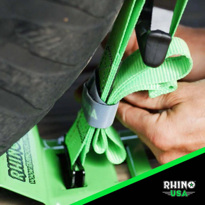 Rhino USA Utv Wheel Chock Tie-Down Kit (4-Wheel Kit) (Green) - Image 2