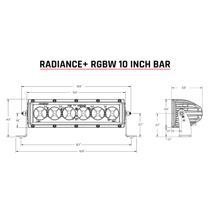 Rigid Industries Radiance+ 10in. RGBW Light Bar - Image 8
