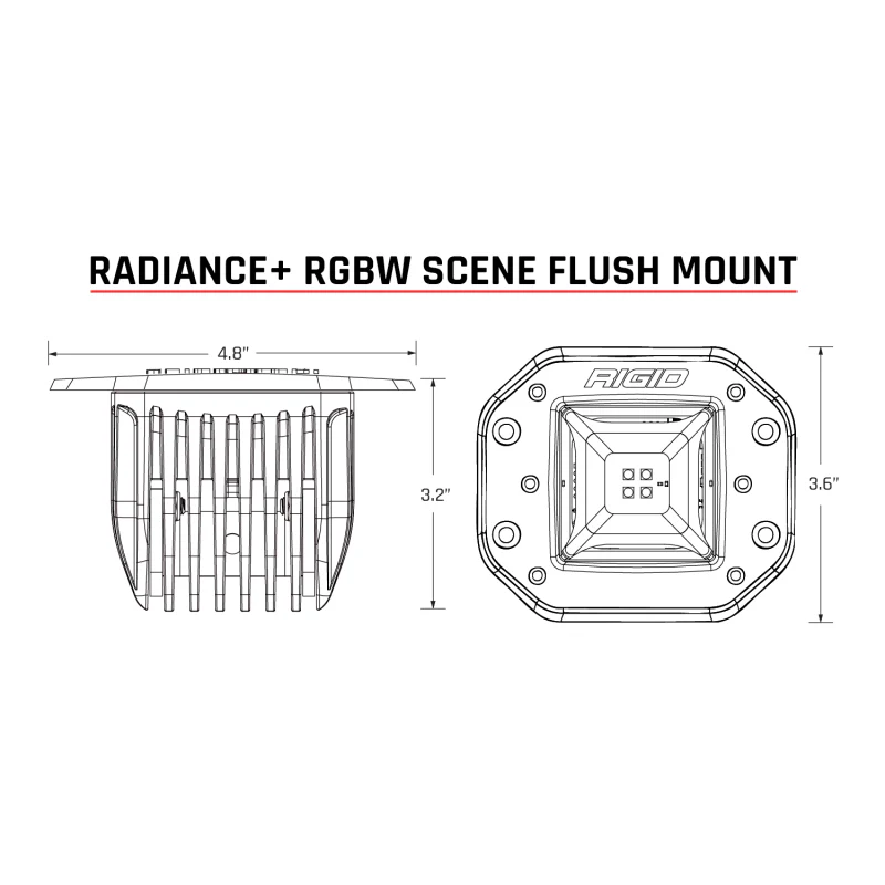 Rigid Industries Radiance+ Scene RGBW Flush Mount - Pair - Image 4