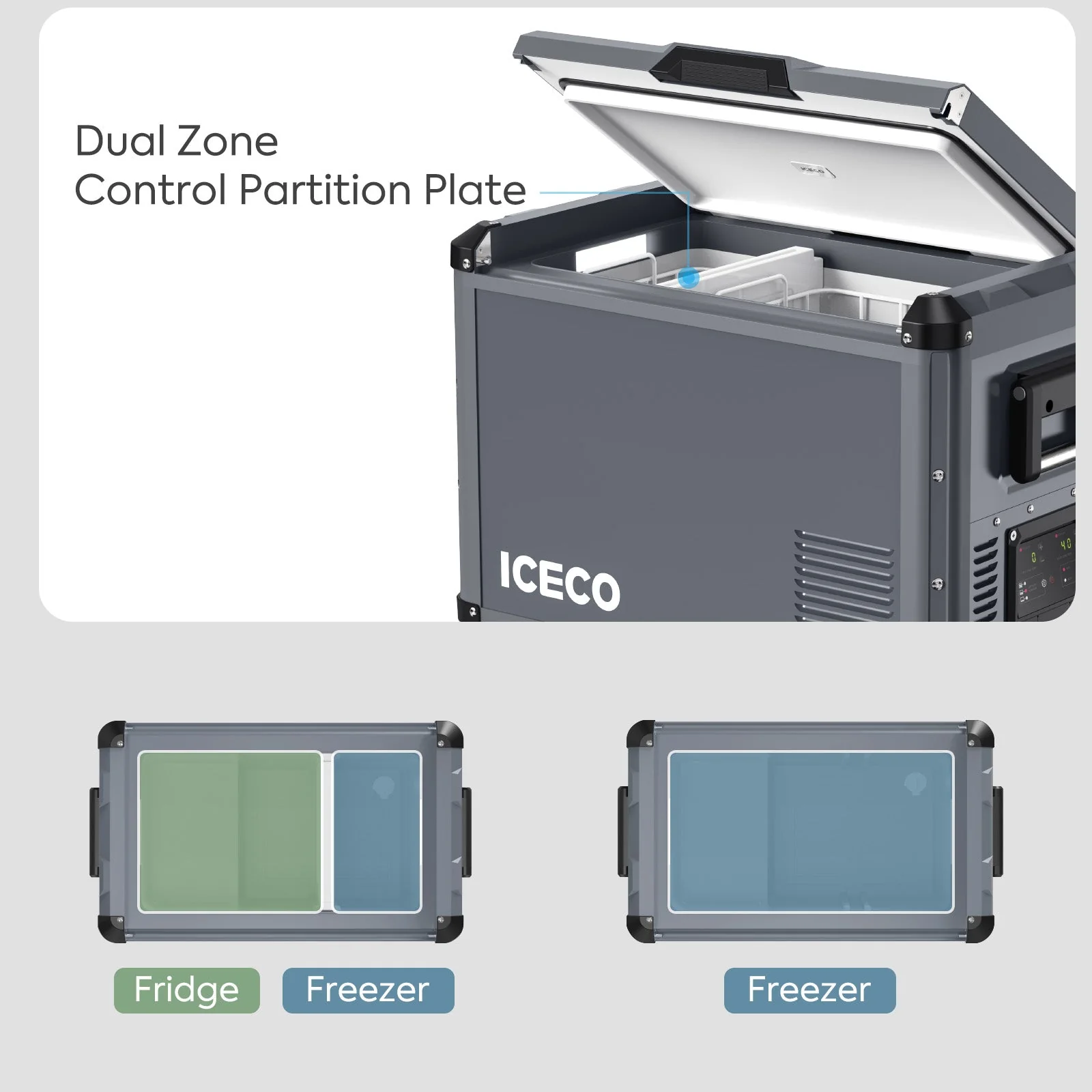 VL45ProD Dual Zone Portable Freezer - Gray | ICECO - Image 7